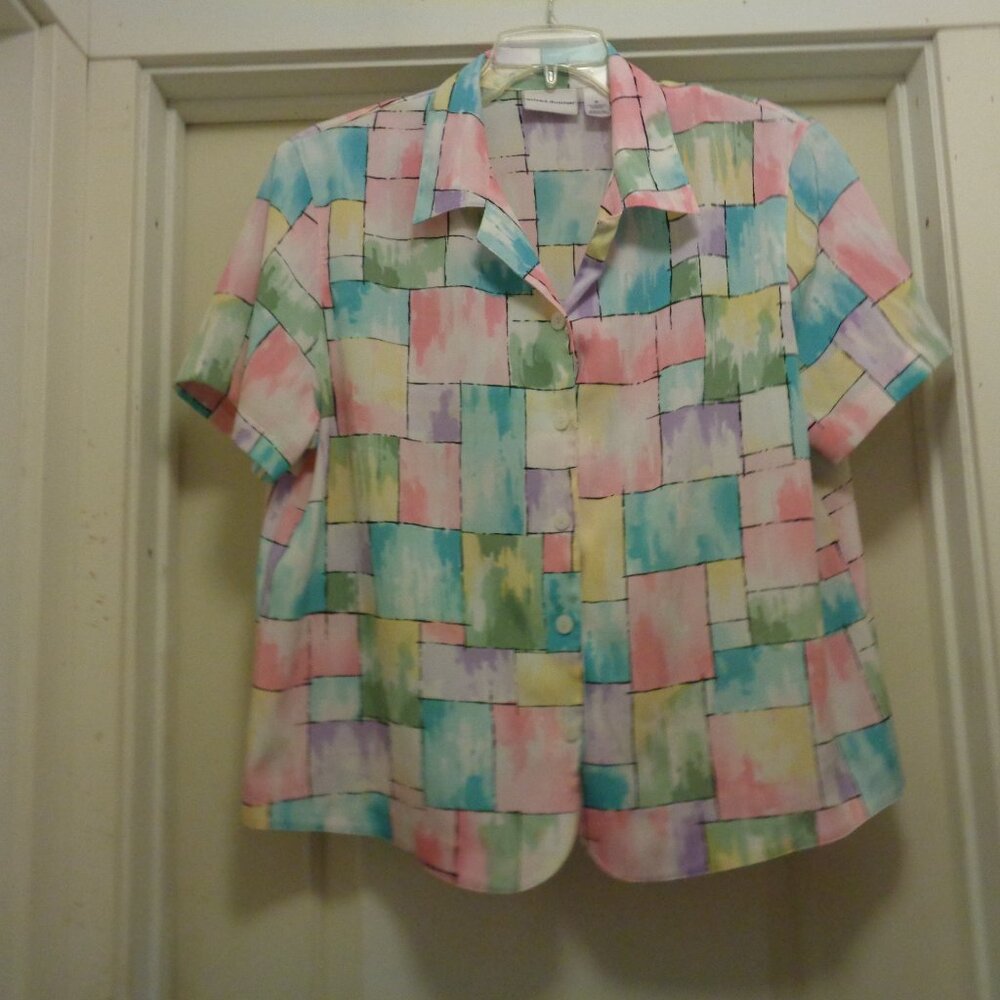 RETRO PASTELS GIRL COLOR BLOCKS ALFRED DUNNER BLOUSE 20